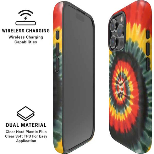 Liquid Blue Tie Dye - Rasta Spiral iPhone 16 Pro Max Magsafe Impact Case