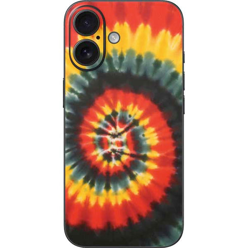 Liquid Blue Tie Dye - Rasta Spiral iPhone 16 Skin