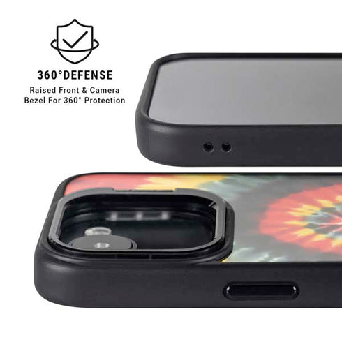 Liquid Blue Tie Dye - Rasta Spiral iPhone 16e Kickstand Case