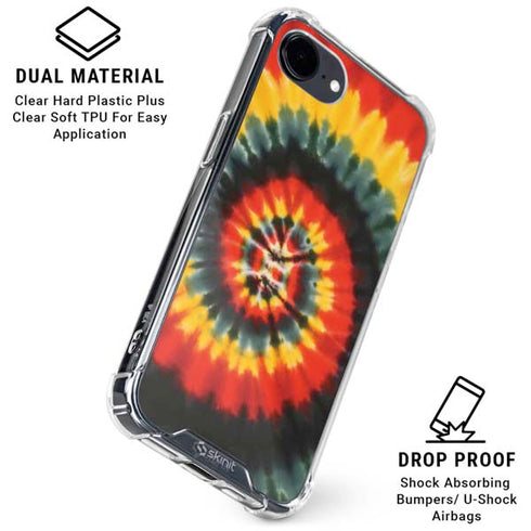 Liquid Blue Tie Dye - Rasta Spiral iPhone 16e Clear Case