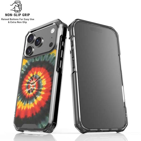 Liquid Blue Tie Dye - Rasta Spiral iPhone 18 Pro Clear Case