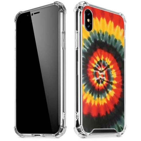 Liquid Blue Tie Dye - Rasta Spiral iPhone X/XS Clear Case