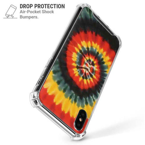Liquid Blue Tie Dye - Rasta Spiral iPhone X/XS Clear Case