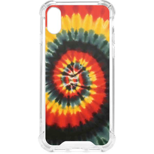 Liquid Blue Tie Dye - Rasta Spiral iPhone XS Clear Case