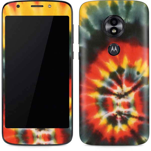 Liquid Blue Tie Dye - Rasta Spiral Moto E5 Play Skin