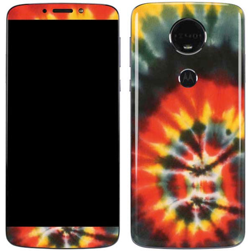 Liquid Blue Tie Dye - Rasta Spiral Moto E5 Plus Skin