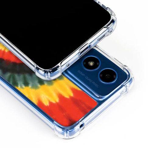 Liquid Blue Tie Dye - Rasta Spiral Moto G Play 4G (2024) Clear Case