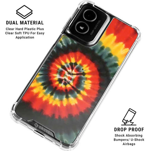 Liquid Blue Tie Dye - Rasta Spiral Moto G Power 5G (2024) Clear Case