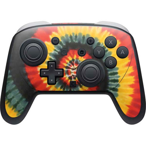 Liquid Blue Tie Dye - Rasta Spiral Nintendo Switch 2 (2025) Pro Controller Skin