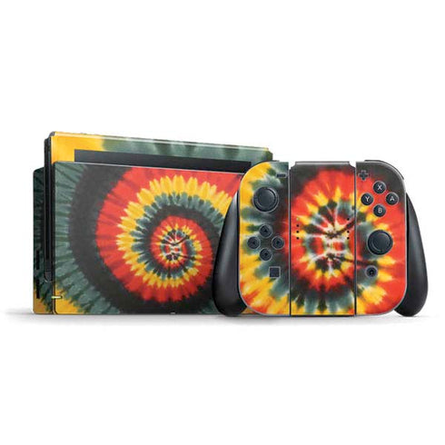 Liquid Blue Tie Dye - Rasta Spiral Nintendo Skins
