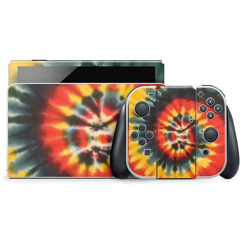 Liquid Blue Tie Dye - Rasta Spiral Nintendo Skins