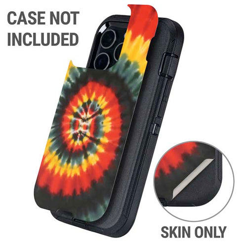 Liquid Blue Tie Dye - Rasta Spiral Otterbox Defender iPhone Skin
