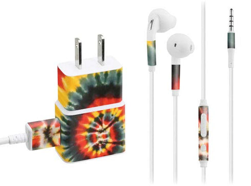 Liquid Blue Tie Dye - Rasta Spiral Phone Charger Skin