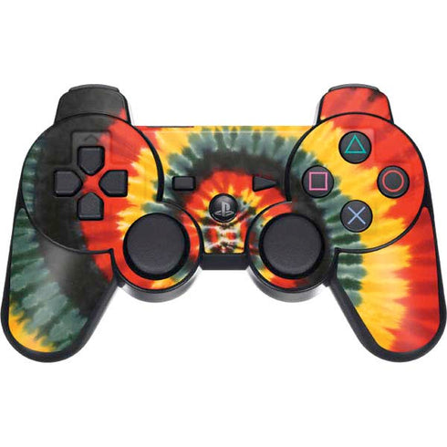 Liquid Blue Tie Dye - Rasta Spiral PS3 Dual Shock wireless controller Skin