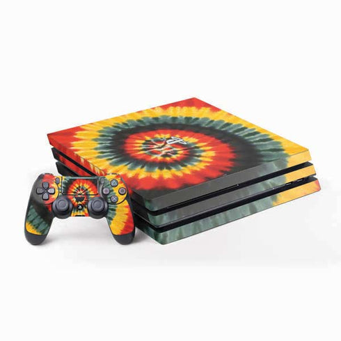 Liquid Blue Tie Dye - Rasta Spiral PlayStation PS4 Skins