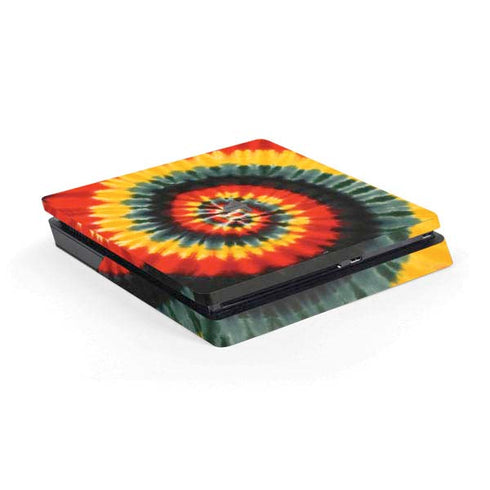 Liquid Blue Tie Dye - Rasta Spiral PS4 Slim Skin