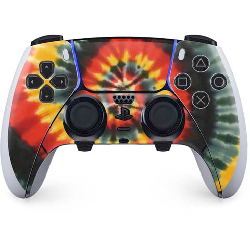 Liquid Blue Tie Dye - Rasta Spiral PS5 DualSense Edge Pro Controller Skin