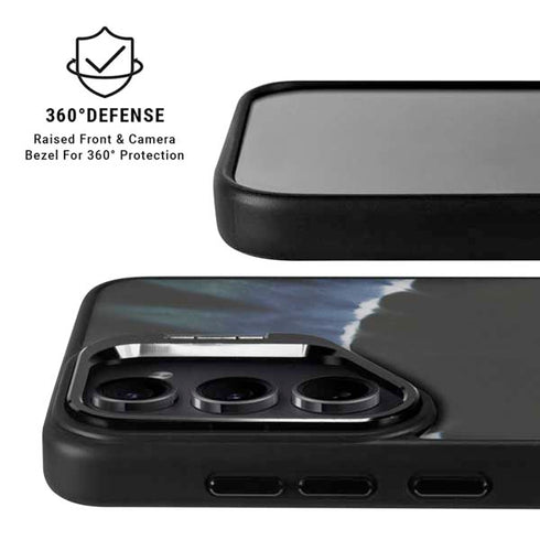 Liquid Blue Tie Dye - Sunflower Galaxy S25 Kickstand Case