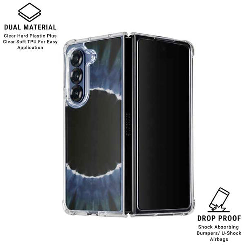 Liquid Blue Tie Dye - Sunflower Galaxy Z Fold6 Clear Case