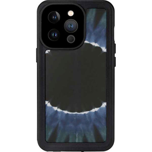 Liquid Blue Tie Dye - Sunflower iPhone 15 Pro Waterproof Case