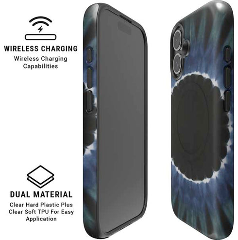 Liquid Blue Tie Dye - Sunflower iPhone 16 Plus Magsafe Impact Case