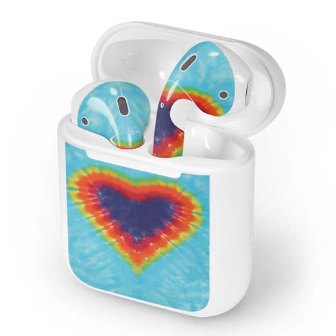 Liquid Blue Tie Dye Heart Apple AirPods Skin