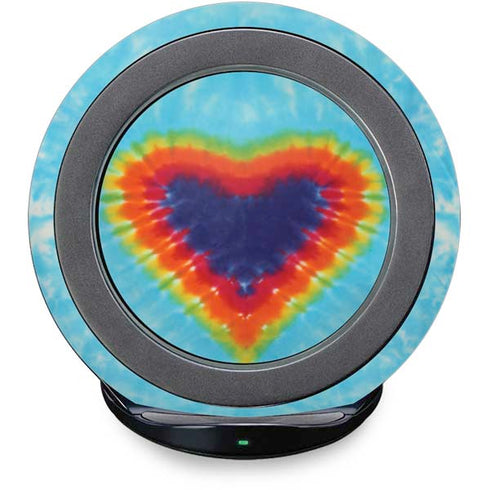 Liquid Blue Tie Dye Heart Fast Charge Wireless Charging Stand Skin