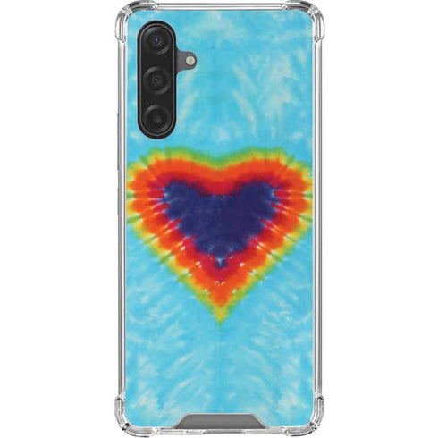 Liquid Blue Tie Dye Heart Galaxy A17 Clear Case