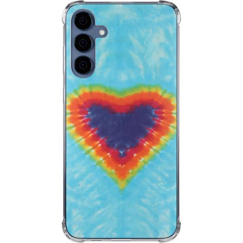 Liquid Blue Tie Dye Heart Galaxy A35 5G Clear Case