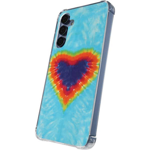 Liquid Blue Tie Dye Heart Galaxy A35 5G Clear Case