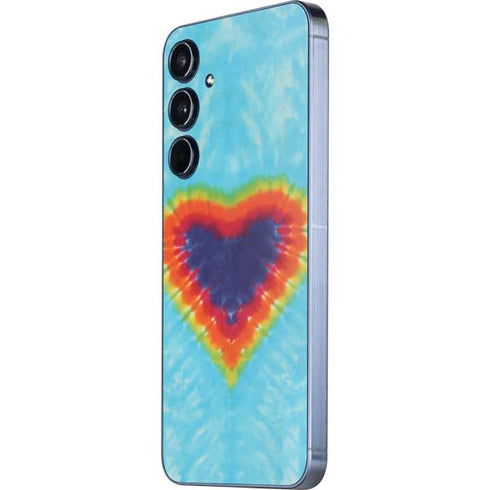 Liquid Blue Tie Dye Heart Galaxy A35 5G Skin