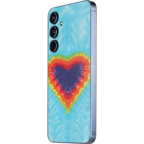 Liquid Blue Tie Dye Heart Galaxy A55 5G Skin