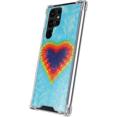 Liquid Blue Tie Dye Heart Galaxy S23 Ultra Clear Case