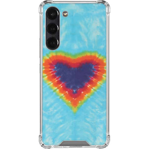 Liquid Blue Tie Dye Heart Galaxy S24 FE Clear Case