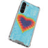Liquid Blue Tie Dye Heart Galaxy S24 FE Clear Case