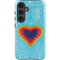 Liquid Blue Tie Dye Heart Galaxy S25 Impact Case