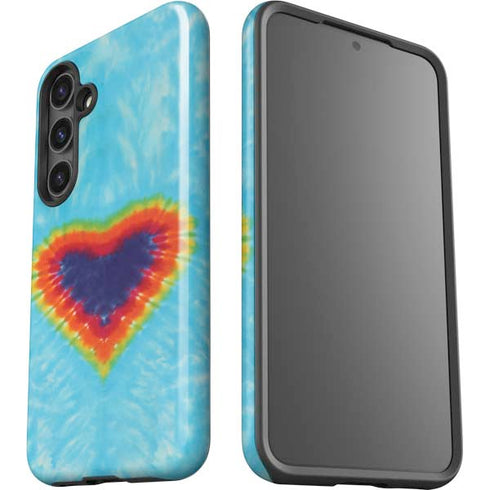 Liquid Blue Tie Dye Heart Galaxy S25 Impact Case