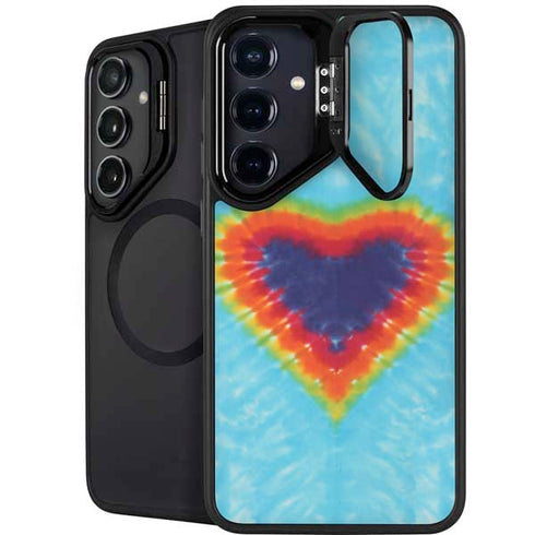 Liquid Blue Tie Dye Heart Galaxy S25 Kickstand Case
