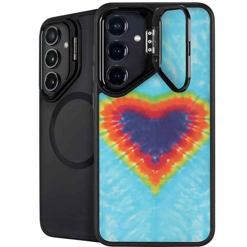 Liquid Blue Tie Dye Heart Galaxy S25 Plus Kickstand Case