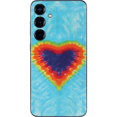 Liquid Blue Tie Dye Heart Galaxy S25 Plus Skin