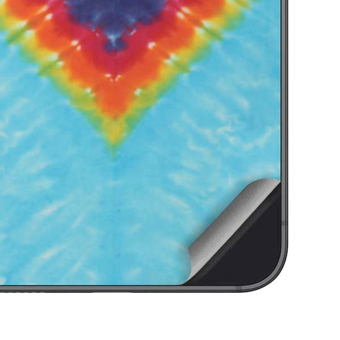 Liquid Blue Tie Dye Heart Galaxy S24 Plus Skin