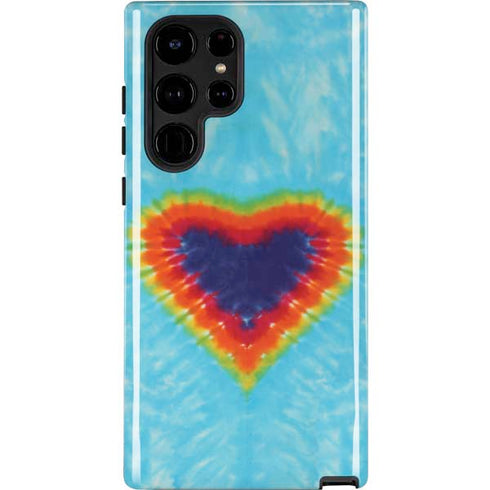 Liquid Blue Tie Dye Heart Galaxy S25 Ultra Impact Case