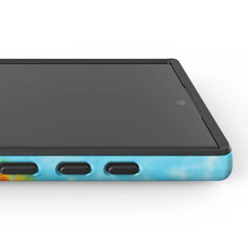 Liquid Blue Tie Dye Heart Galaxy S25 Ultra Impact Case
