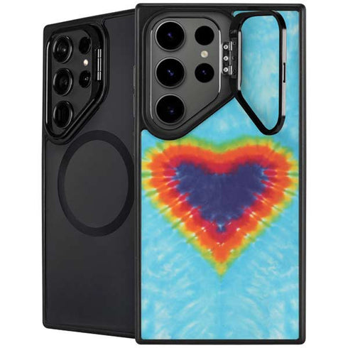 Liquid Blue Tie Dye Heart Galaxy S24 Ultra Kickstand Case