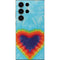 Liquid Blue Tie Dye Heart Galaxy S25 Ultra Skin