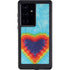 Liquid Blue Tie Dye Heart Galaxy S24 Ultra Waterproof Case