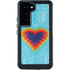 Liquid Blue Tie Dye Heart Galaxy S24 Waterproof Case