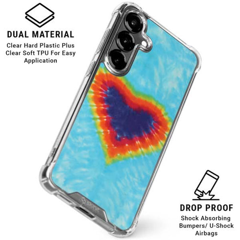 Liquid Blue Tie Dye Heart Galaxy S26 Clear Case