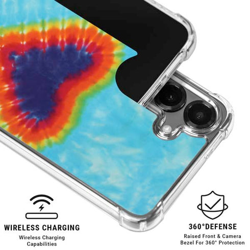 Liquid Blue Tie Dye Heart Galaxy S26 Plus Clear Case