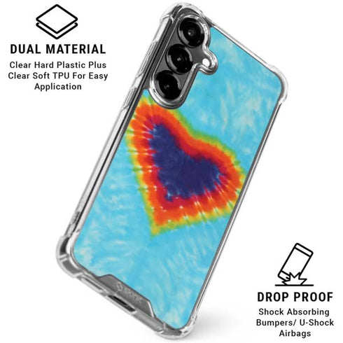 Liquid Blue Tie Dye Heart Galaxy S26 Plus Clear Case